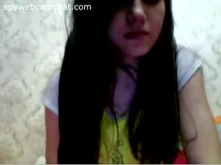 Naughty teen young woman is teasing on chatroulette (no nude)