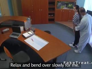 Medic fucks bent over patient in recepcionists room