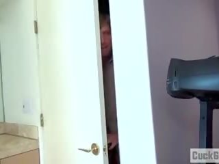 Cuckold Watching Us Through an Ajar Door, dirty video 79