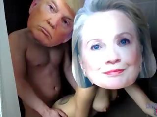 Donald trump এবং hillary clinton বাস্তব সেলিব্রিটি x হিসাব করা যায় ভিডিও ফিতা উদ্ভাসিত রচনা